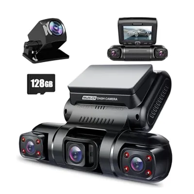 PRUVEEO 360 Degree View 4 Channel Dash Cam Front and ...
