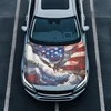 Qiyupavto American Flag Eagle Design Car Hood Cover Protector Elastic