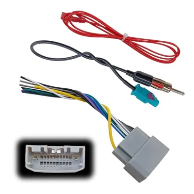 Radio Wiring Harness Antenna Adapter Connector Compatible with 2006-2016 Dodge, 2008-2016 Jeep, 2004-2016 Chrysler Modles Car Stereo CD Player Wire Cable Plugwith Antenna Adapter Connector