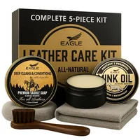 Leather Boot Care Kit – Mink Oil, Saddle Soap for Leather, Applicators ...