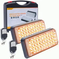 BooYu Amber Magnetic Flashing Strobe Light/w Controller, Battery Operated Rechargeable LED Safety ...