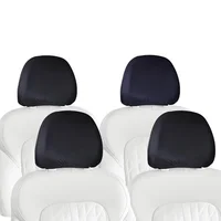 ALLANSING Lycra Car Headrest Covers 4-Pack - 2-Way Stretch & Superior Fit, Stain & Wear Protection, Machine Washable, Fits Cars/SUVs/Trucks/Minivans (Black)