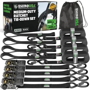 Rhino USA Ratchet Straps Tie Downs (4-Pack)