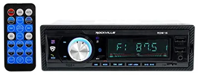 Rockville RDM18 V2 In-Dash Digital Media Car Receiver, 50W, 4 Channels, Bluetooth, AM/FM, MP3, USB/SD, Color Selectable, Remote, Perfect for Car Audio