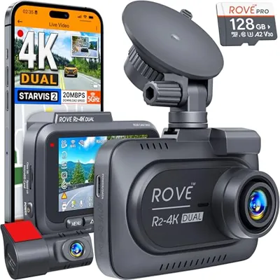 ROVE R2-4K DUAL Dash Cam Front and Rear, STARVIS 2 ...