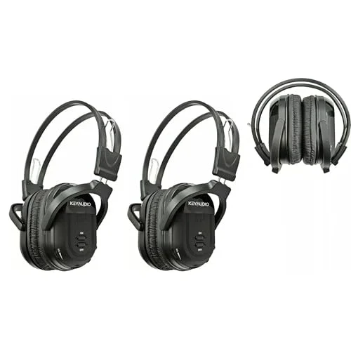 RP Accessories IR-601B Infrared Wireless Headphones, 2-Channel Folding Universal Rear