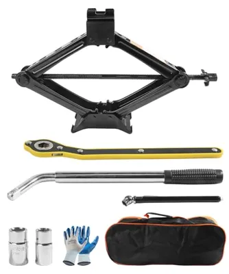 SCUARI Car Jack,Car Jack and Stand Kit,2 Ton Scissor Jack,Car Accessories Car Emergency Kit with Lug Wrench,Jack for Car,Car Jack Lift,Scissor Jack for Car,Portable Tire Changing Kit for Car SUV