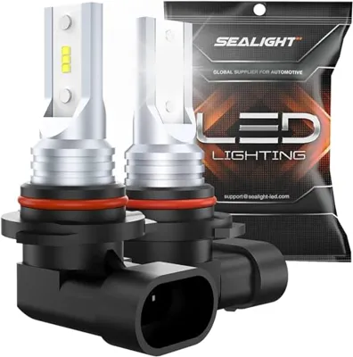 SEALIGHT H10 Fog Light Bulbs, 400% Brighter 6500K White 1:1 Size Halogen Replacement Bulbs, 9145 9140 Strong Light Penetration Fog Light Bulbs LED, Pack of 2