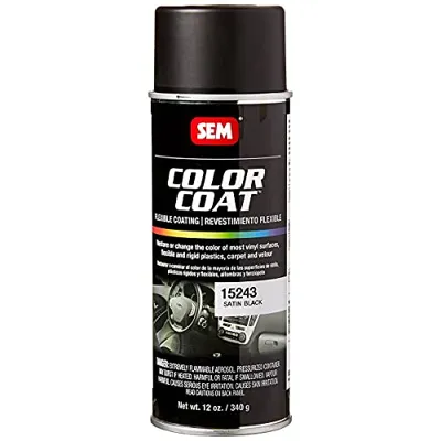 SEM Paints SEM15243 Satin Black Color Coat Aerosol 12 Ounce (Pack of 1)