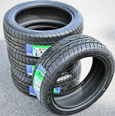 Set of 4 (FOUR) Haida Racing HD921 Summer Passenger Car Performance Radial Tires-195/45R15 195/45/15 195/45-15 78V Load Range SL 4-Ply BSW Black Side Wall UTQG 400AA