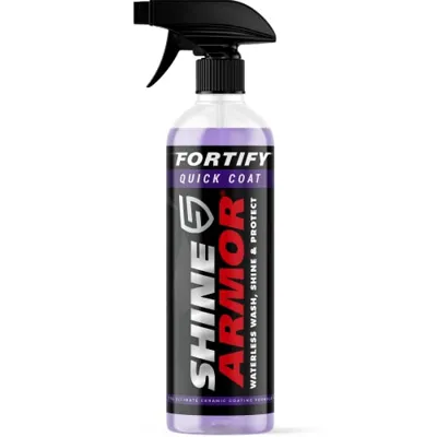 SHINE ARMOR Ceramic Coating Top Coat for Cars Fortify Quick Coat Car Wax Polish Spray Waterless Wash & Wax Hydrophobic Top Coat Polish & Polymer Paint Sealant Detail Protection 16 Fl Oz