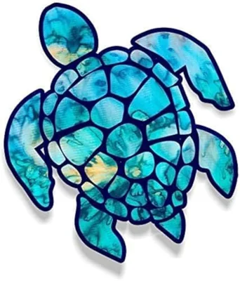 STICKY DUDE Sea Turtle Sticker Vinyl Waterproof, 5 inches Blue Yeti ...