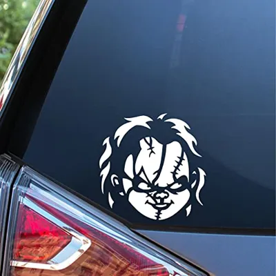 Sunset Graphics & Decals Chucky Face Decal Vinyl Car Sticker | Cars Trucks Vans Walls Laptop | White | 5.5 inches | SGD000150