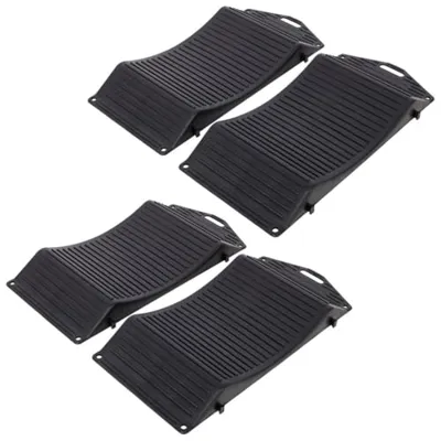 Tire Saver Ramps for Flat Spot Prevention – 4-Pack Heavy-Duty Interlocking Car Wheel Cradles, Anti-Slip Hard Plastic Ramps for Long-Term Vehicle Storage, Fits Cars, RVs, Trailers, and Trucks – Black