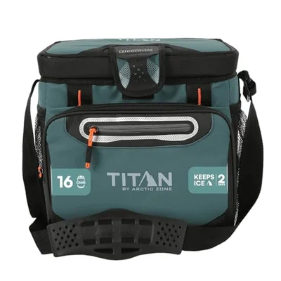 Titan 16 Can Zipperless HardBody Cooler, Keeps Ice 2 Days, Jungle Hunt