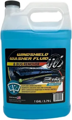 UCS 2-in-1 Windshield Washer Fluid 1 Gallon – Ready to Use, Streak-Free Formula, All-Weather Cleaning Power, Removes Bugs, Dirt & Road Grime – Premium Windshield Cleaner (128 fl oz)