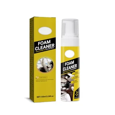 UYUAN Multipurpose Foam Cleaner Spray, Lemon Scented All-Purpose Household Cleaners for Car, House, and Kitchen, Powerful Dry Cleaning Agent 120ML