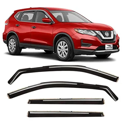 Voron Glass in-Channel Extra Durable Rain Guards for Nissan Rogue 2014-2020 SUV, Window Deflectors, Vent Window Visors, 4 Pieces - 220104