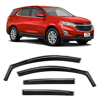 Voron Glass in-Channel Extra Durable Rain Guards for Chevrolet (Chevy) Equinox 2018-2024, Window Deflectors, Vent Window Visors, 4 Pieces - 220126
