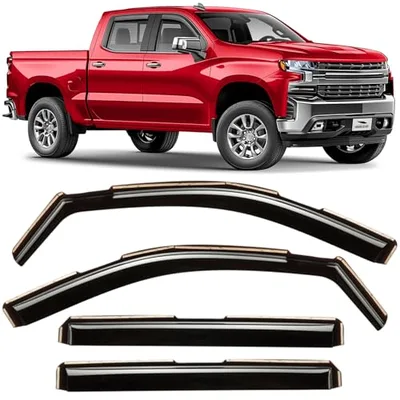 Voron Glass in-Channel Extra Durable Rain Guards for Chevy Silverado/GMC