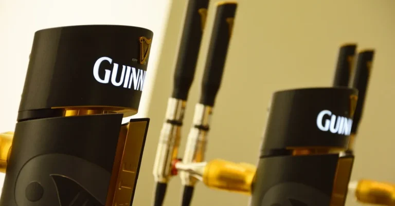 Guinness stout beer taps at an Irish pub