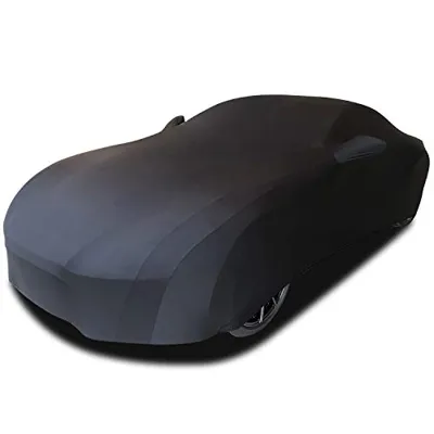 WinPower Indoor Car Cover Stretch Dustproof Protection Full Car Cover for Underground Garage, Car Show, Black