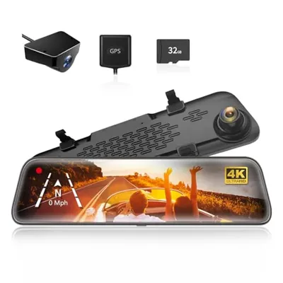 Wolfbox G840s 12" 4k Mirror Dash Cam Backup Camera