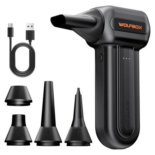 WOLFBOX MF60 Compressed Air Duster, 3-Speed Adjustable, Electric, Cordless