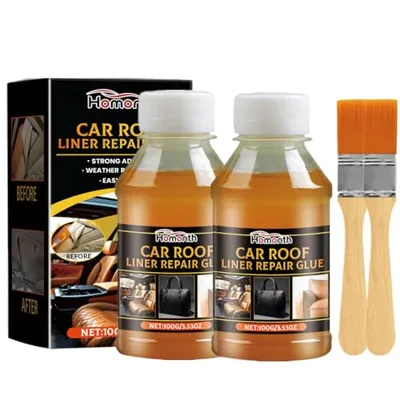 YAMVXIC 200 ML Headliner Repair Glue, Car Roof Liner Quick Repair Adhesive, Car Roof Fabric Glue with Brush