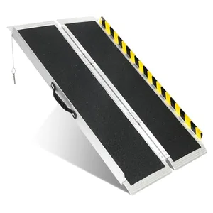 4-foot folding aluminum portable wheelchair ramp with non-slip surface and carry handle, 800 pound weight capacity
