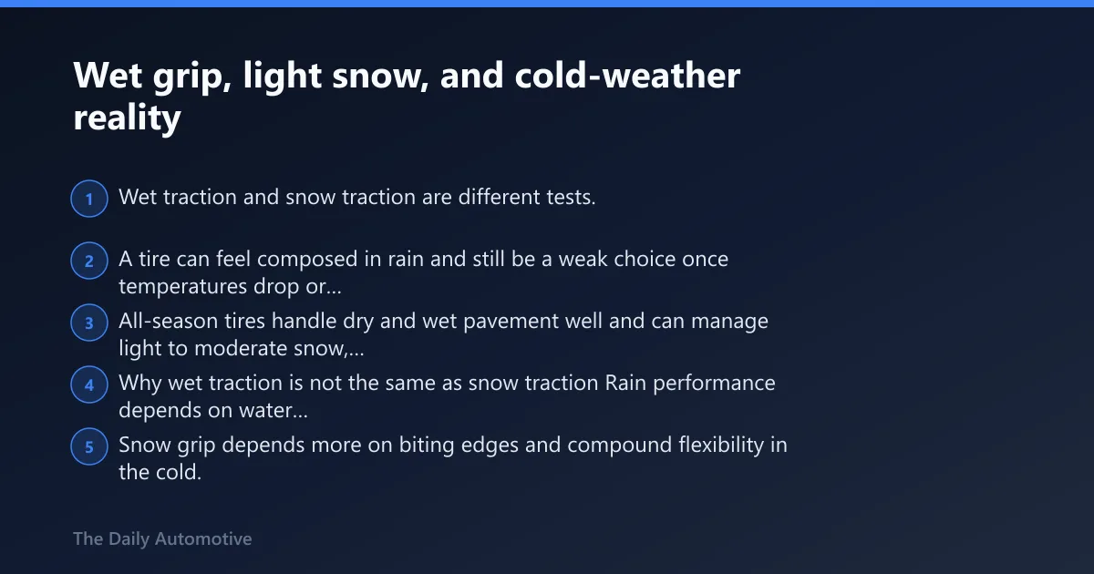Steps: Wet grip, light snow, and cold-weather reality