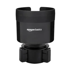 Amazon Basics adjustable car cup holder expander with black base