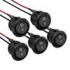 APIELE 5Pcs Rocker Switch ON Off KCD1 Mini Round Toggle