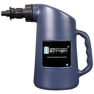 Battery water filler jug with auto shut off valve for topping off car battery cells
