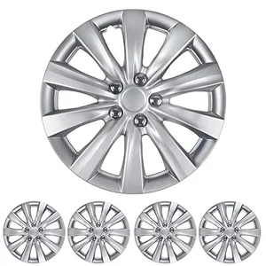 BDK 16 inch silver wheel cover hubcap set of 4 for cars