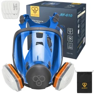 BEESAFETY RF-610 full face respirator mask with organic vapor and P2 dust filter cartridges