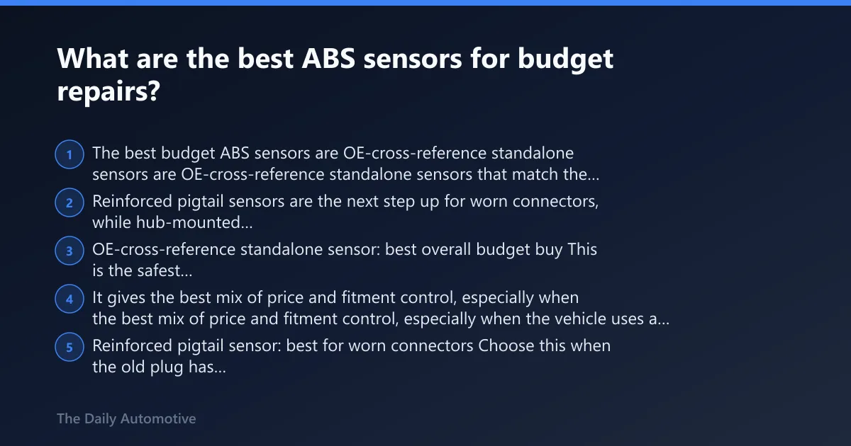 Steps: What are the best ABS sensors for budget repairs?