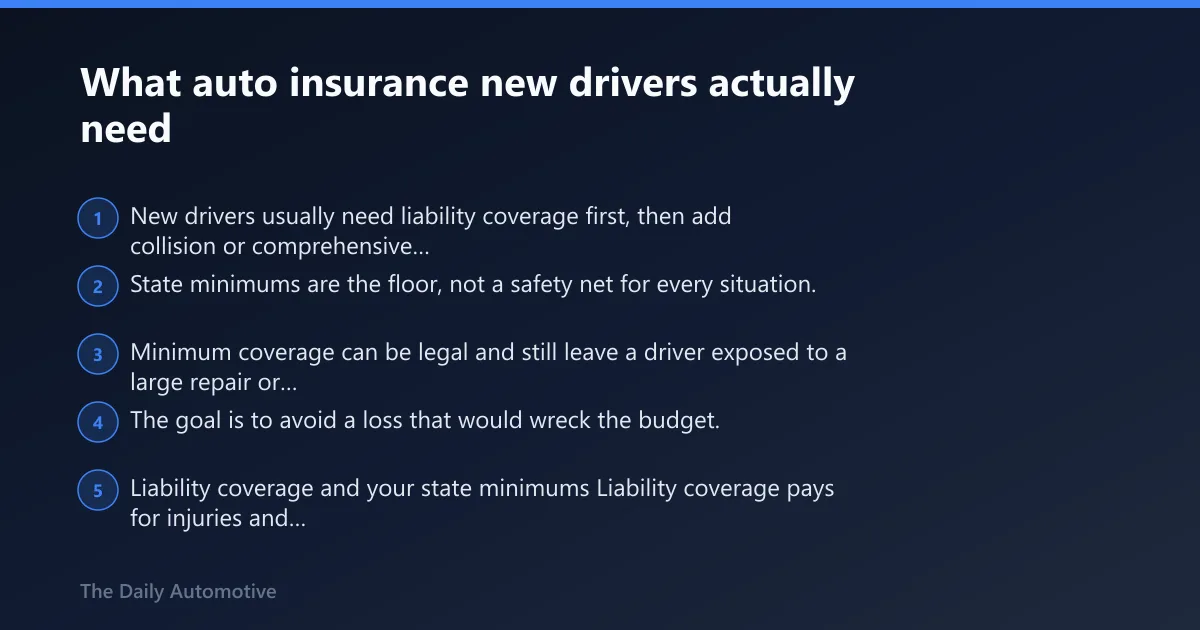 Steps: What auto insurance new drivers actually need