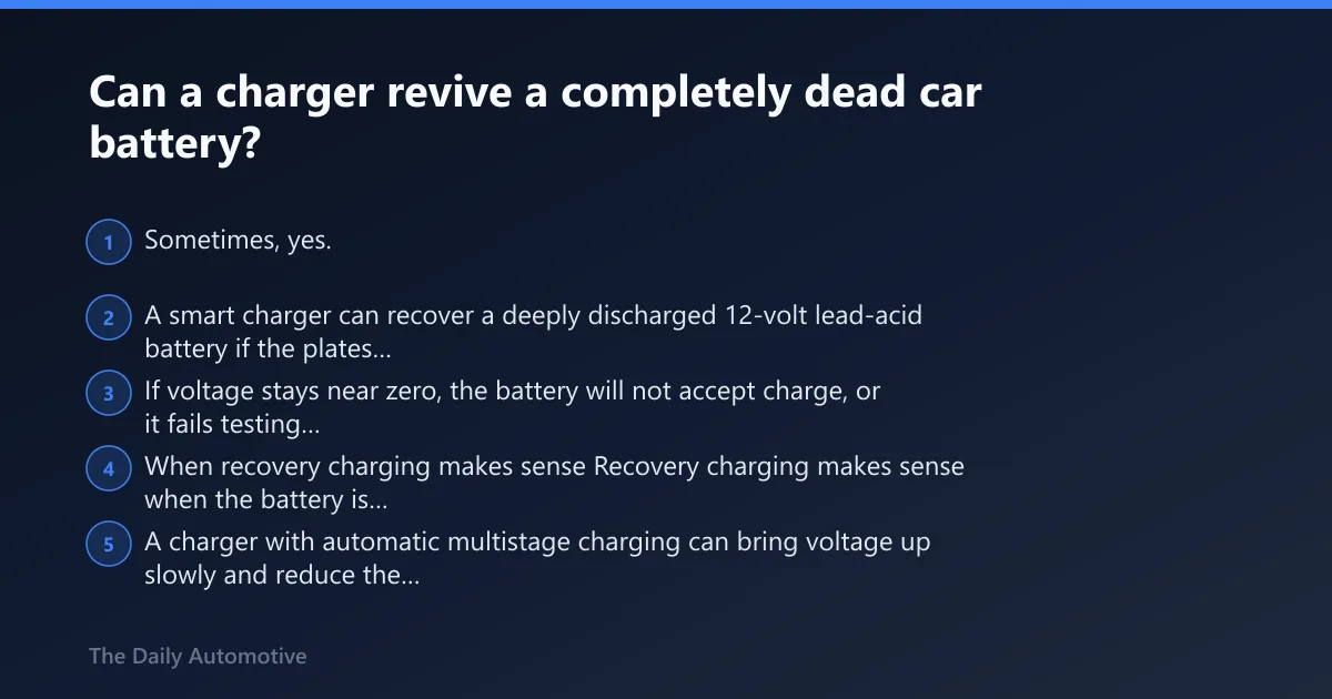 Steps: Can a charger revive a completely dead car battery?