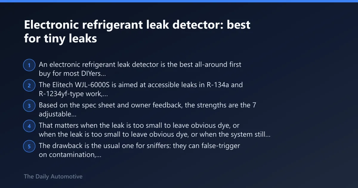 Steps: Electronic refrigerant leak detector: best for tiny leaks