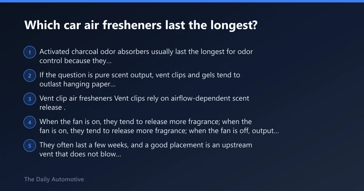 Steps: Which car air fresheners last the longest?