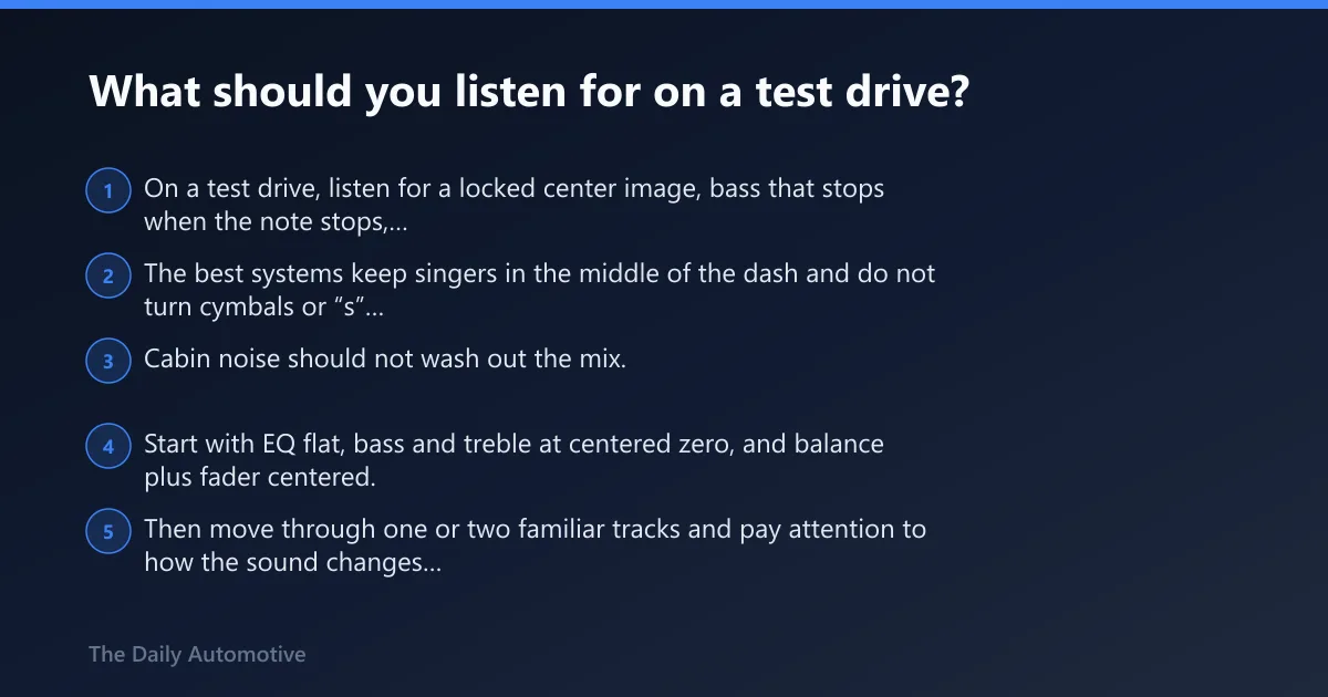 Steps: What should you listen for on a test drive?