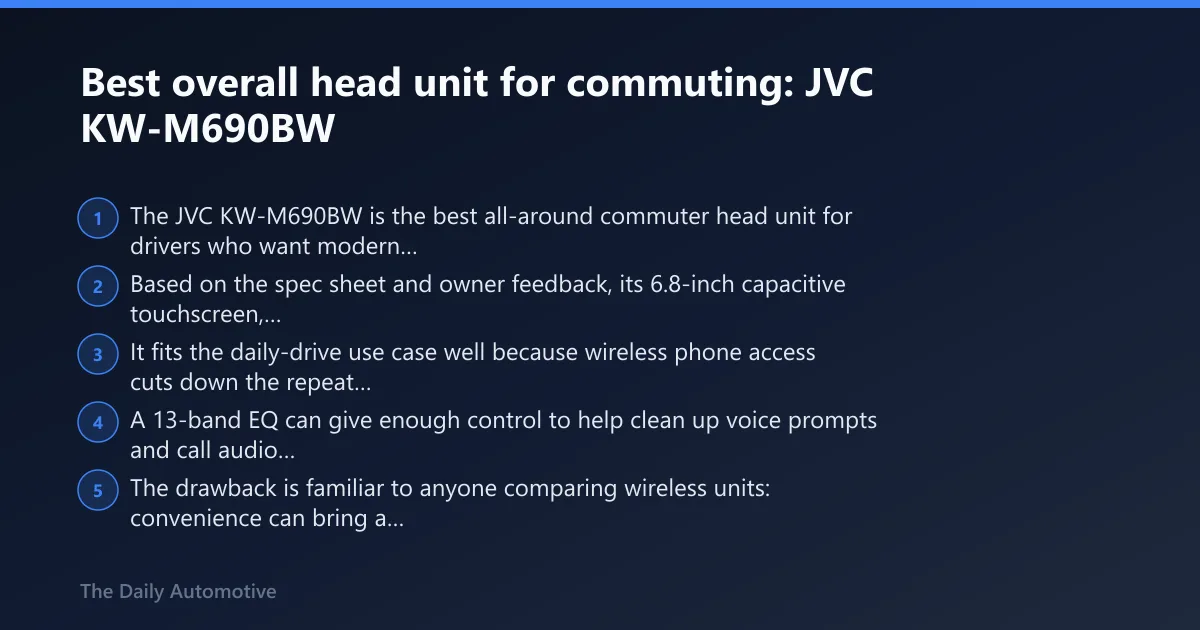Steps: Best overall head unit for commuting: JVC KW-M690BW
