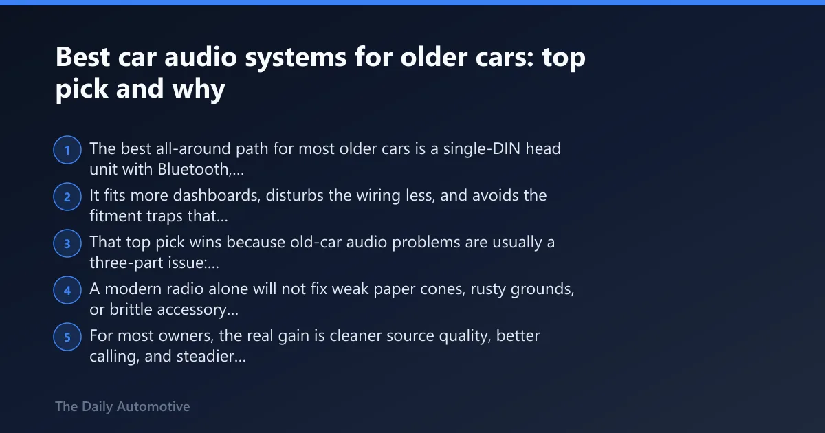 Steps: Best car audio systems for older cars: top pick and why