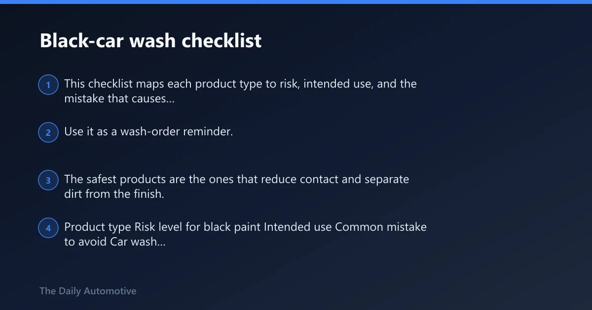 Steps: Black-car wash checklist