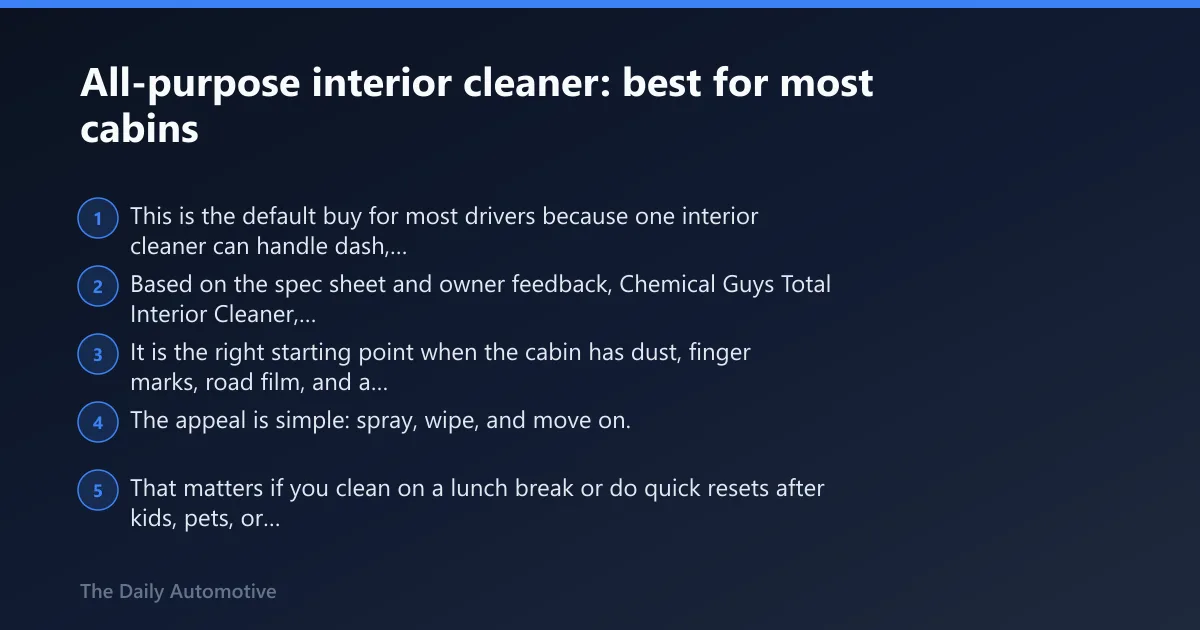 Steps: All-purpose interior cleaner: best for most cabins