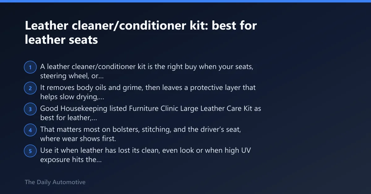 Steps: Leather cleaner/conditioner kit: best for leather seats