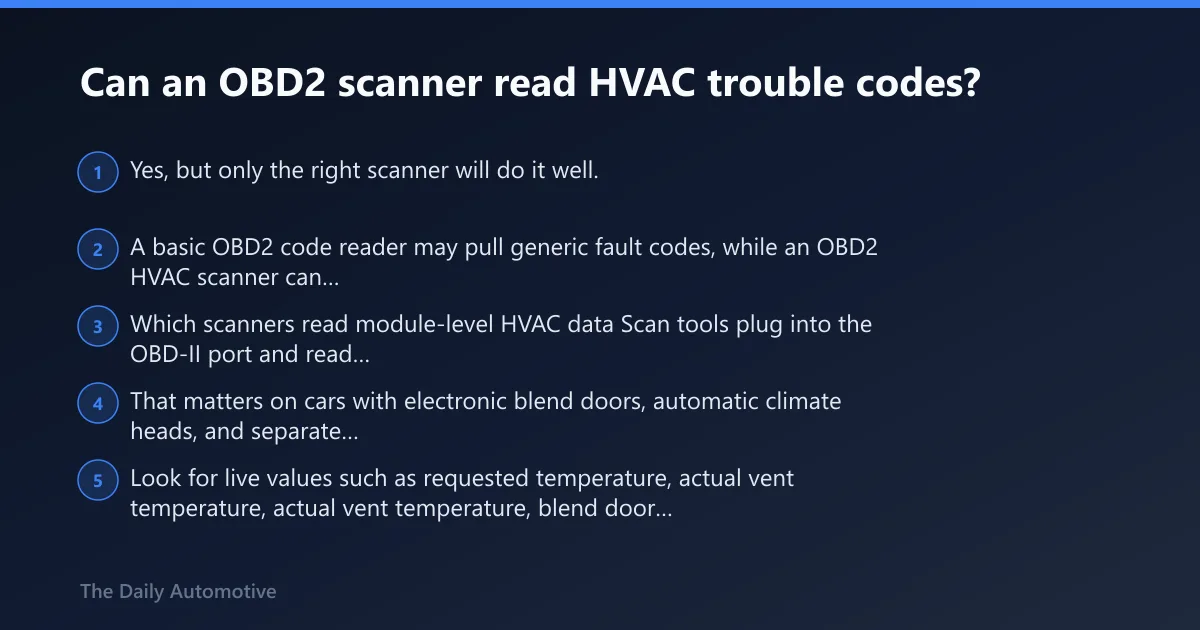 Steps: Can an OBD2 scanner read HVAC trouble codes?