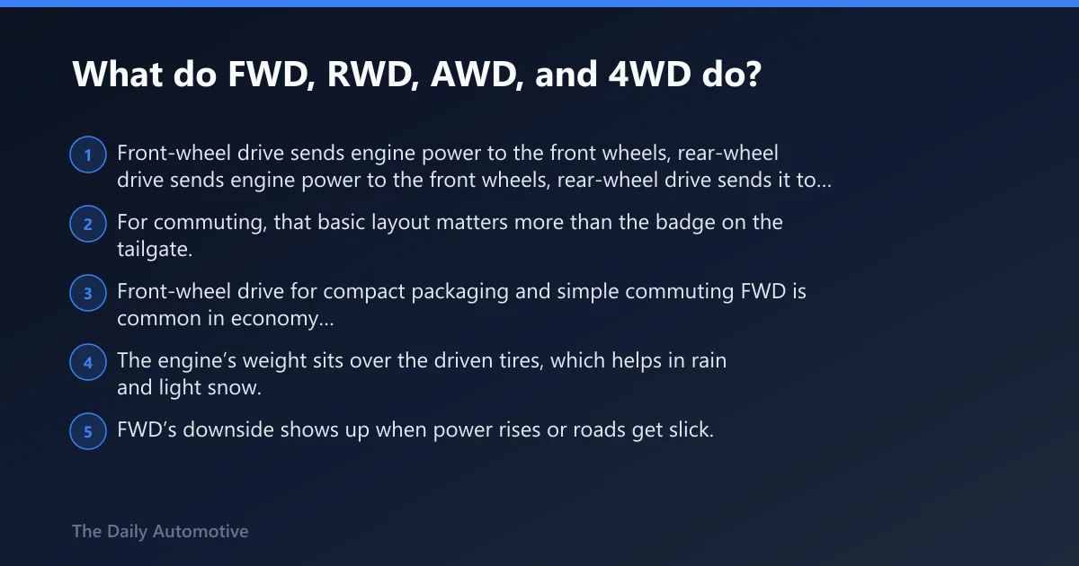 Steps: What do FWD, RWD, AWD, and 4WD do?