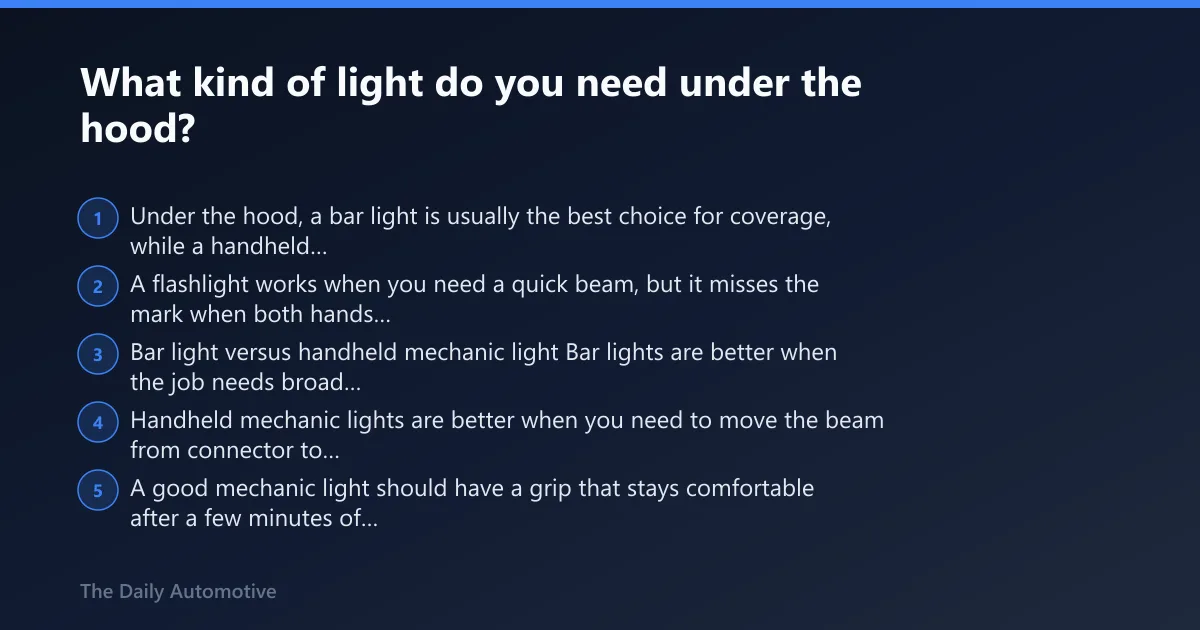 Steps: What kind of light do you need under the hood?